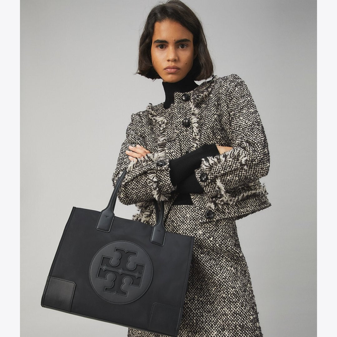 Tory Burch Ella Small Tote Bag Black