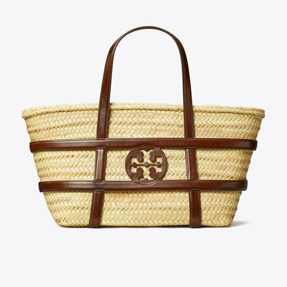 Tory Burch Ella Straw Basket Classic Cuoio