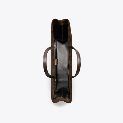 Tory Burch Ella Suede Tote Pine Bark