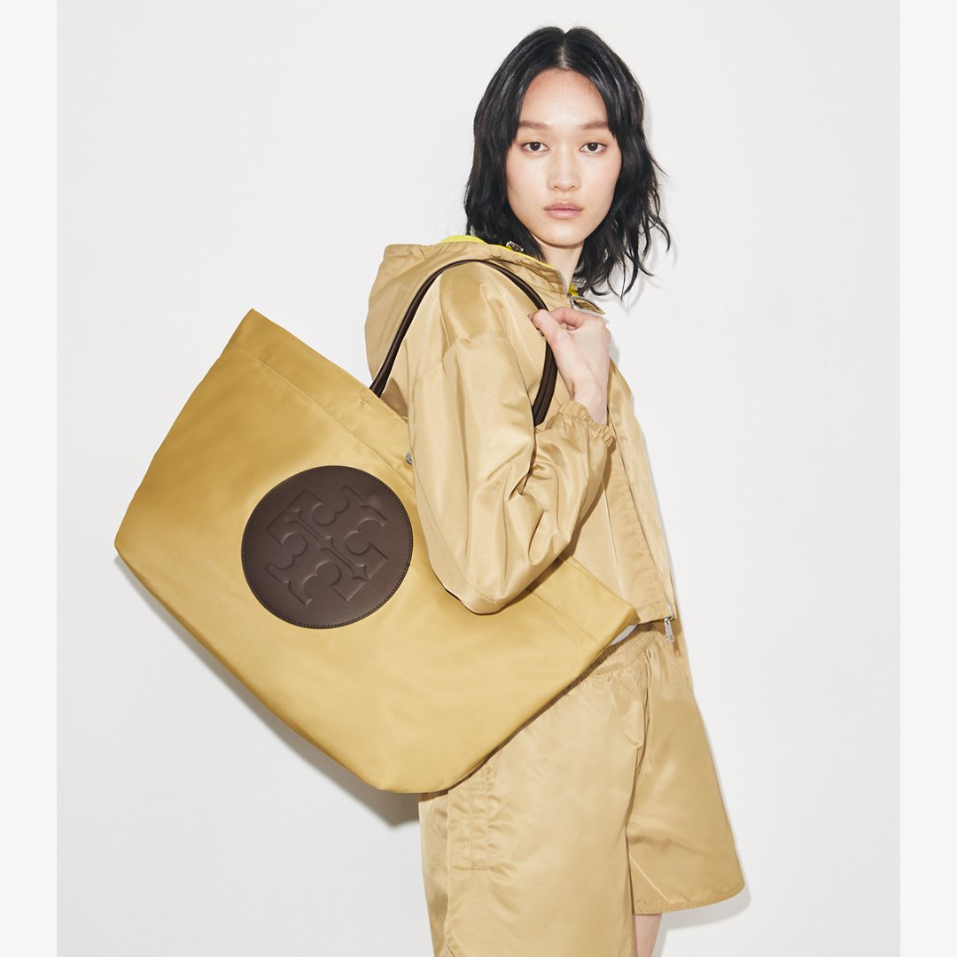 Tory Burch Ella Twist Reversible Tote Wheat
