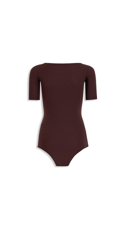 Alaïa Short Sleeves Second-Skin Knit Bodysuit