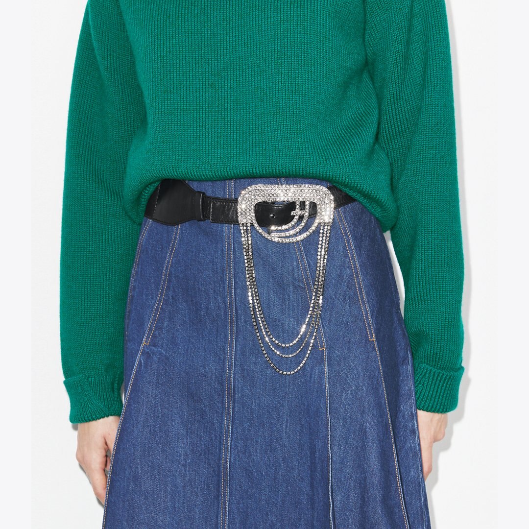 Tory Burch Embellished Belt Black