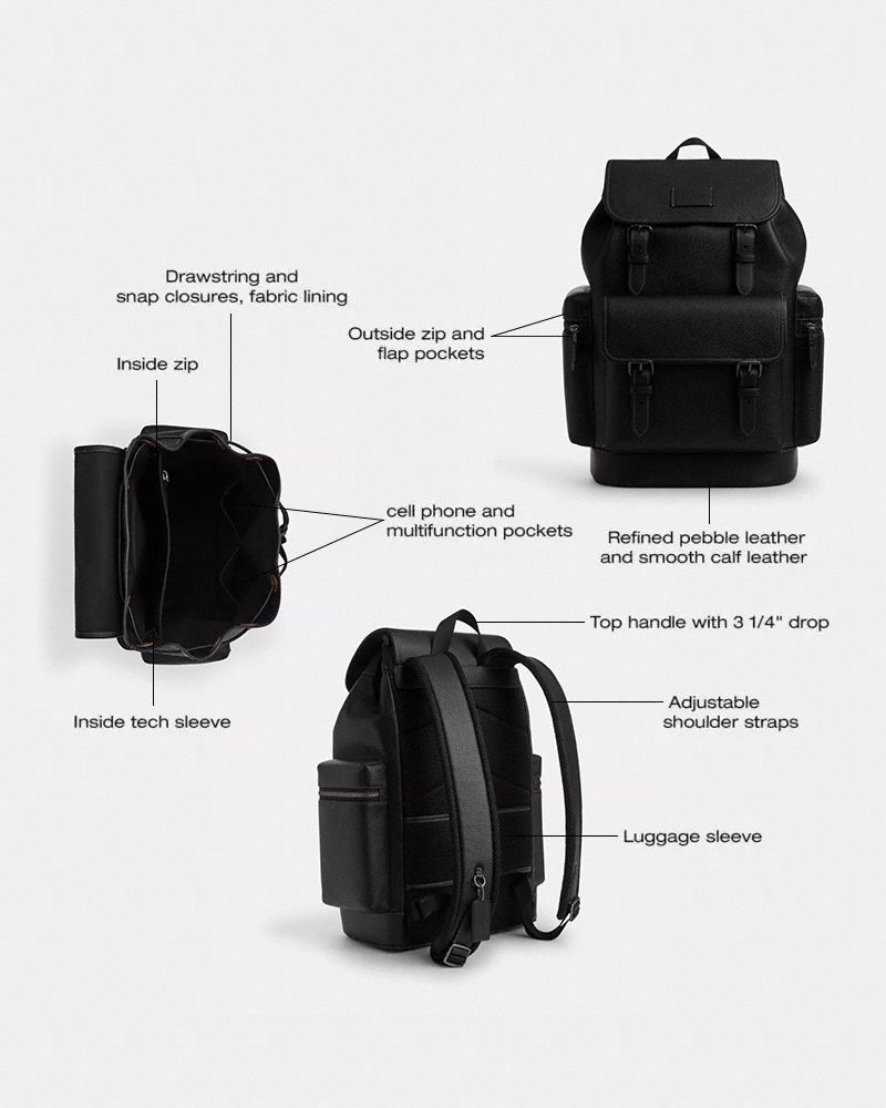 Coach Sprint Backpack Black Copper Finish Black Black