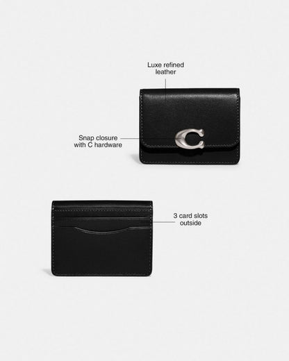Coach Bandit Card Case Brass Dark Peach