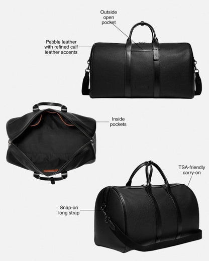 Coach Gotham Duffle Bag In Signature Canvas Black Copper Charcoal