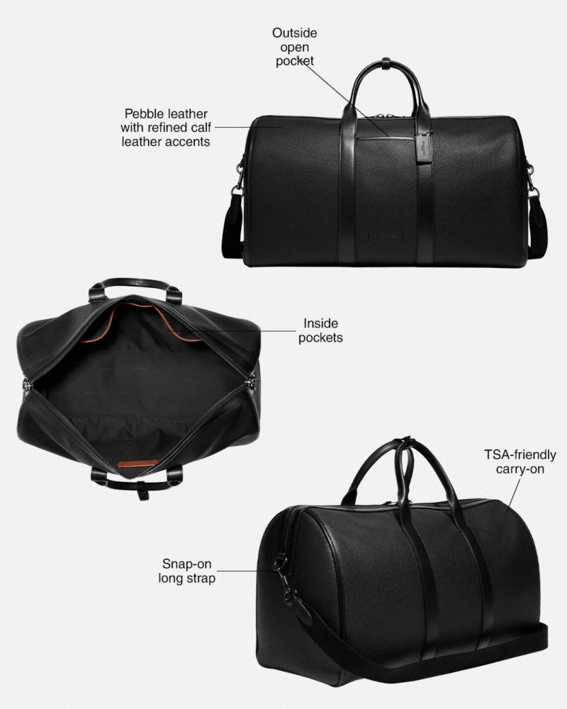 Coach Gotham Duffle Bag In Signature Canvas Black Copper Charcoal