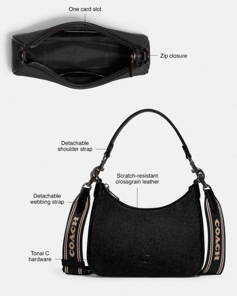 Coach Hobo Crossbody Bag Black