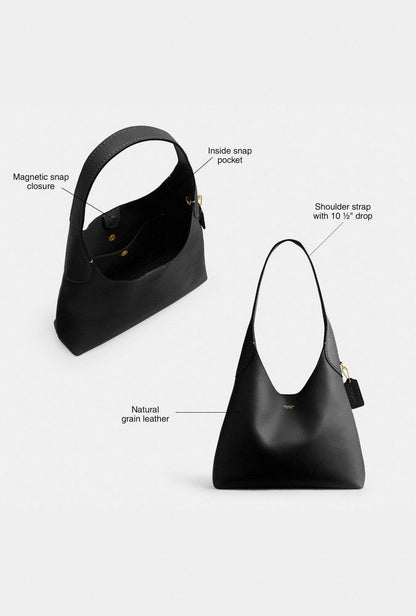 Coach Brooklyn Shoulder Bag 28 Brass Black