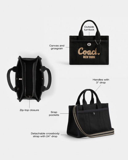 Coach Cargo Tote Bag 20 Silver Black