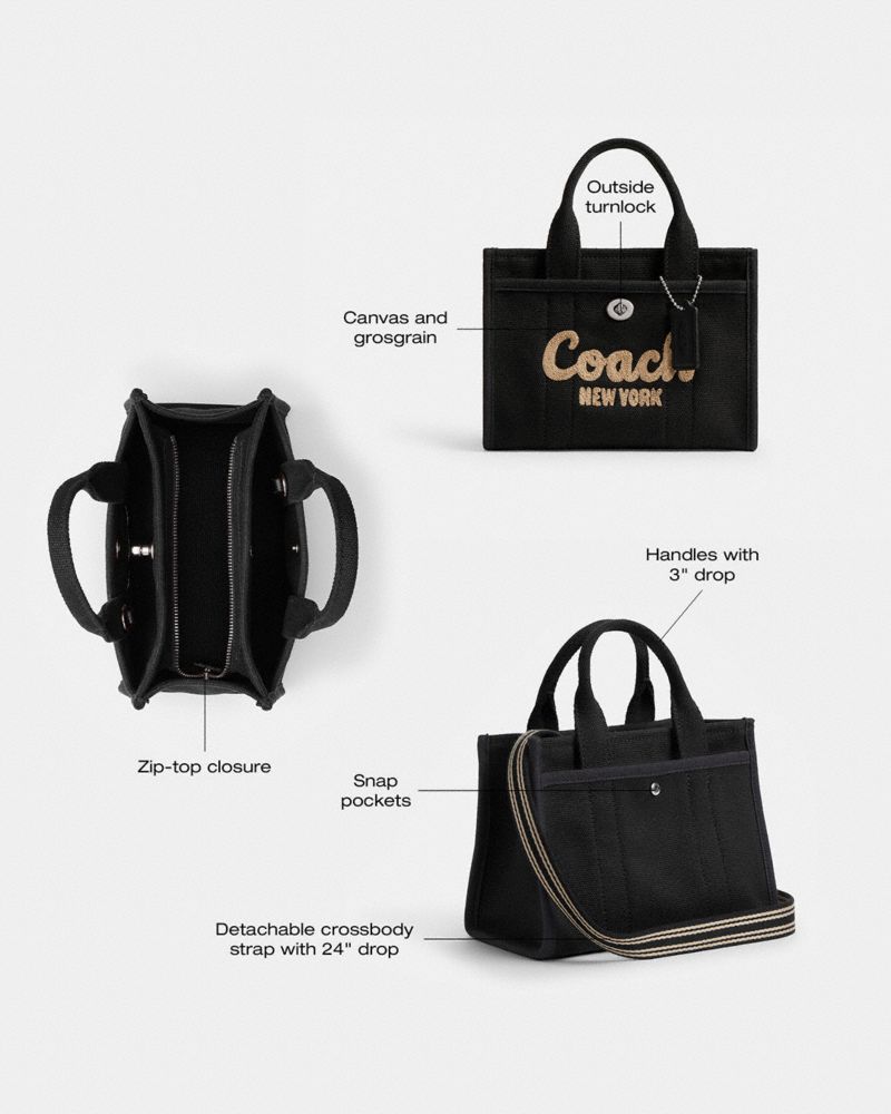 Coach Cargo Tote Bag 20 Silver Black