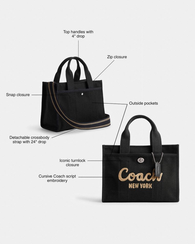Coach Disney X Coach Cargo Tote Bag 26 With Mickey Mouse In Regenerative Cotton Canvas Brass/Black Multi