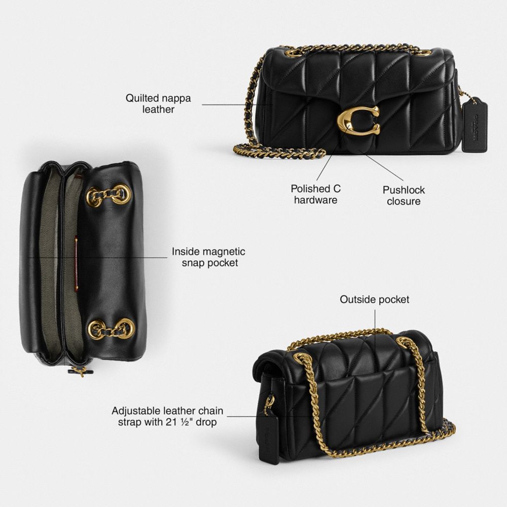 Coach Tabby Shoulder Bag 20 With Pillow Quilting Brass Black Currant