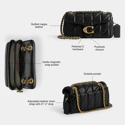Coach Tabby Shoulder Bag 20 With Pillow Quilting Brass Black Currant