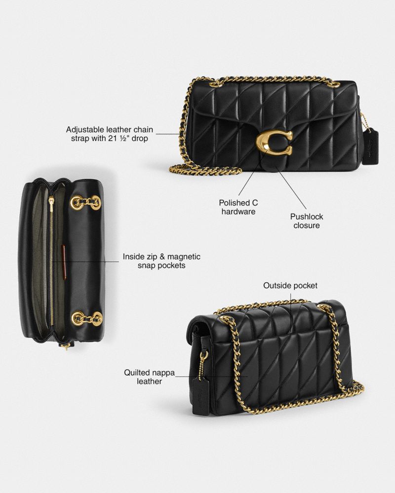 Coach Tabby Shoulder Bag 26 With Pillow Quilting Brass Black Currant