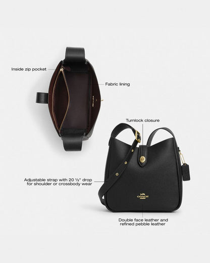 Coach Hadley Convertible Crossbody Bag Gold Black