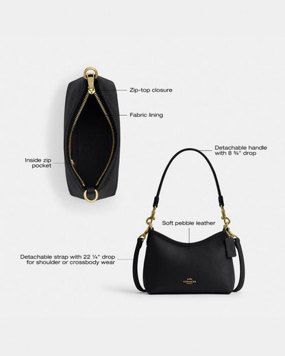 Coach Laurel Small Shoulder Bag Gold Chalk