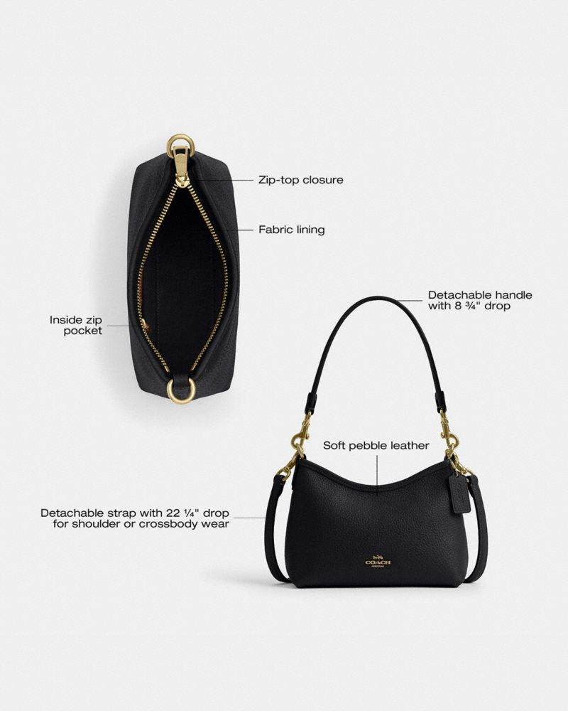 Coach Laurel Small Shoulder Bag Gold Chalk