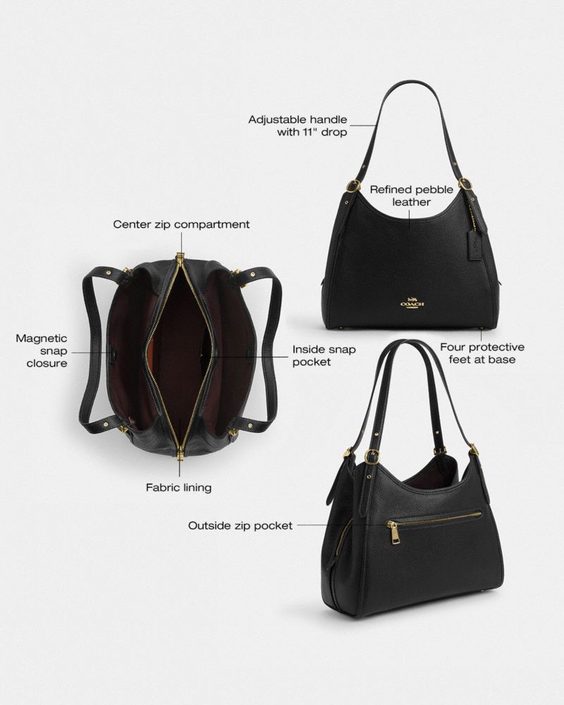 Coach Erin Shoulder Bag Gold/Black