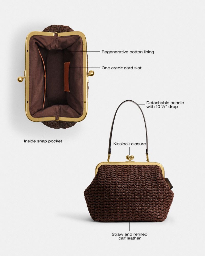 Coach Kisslock Frame Bag 27 Brass Maple