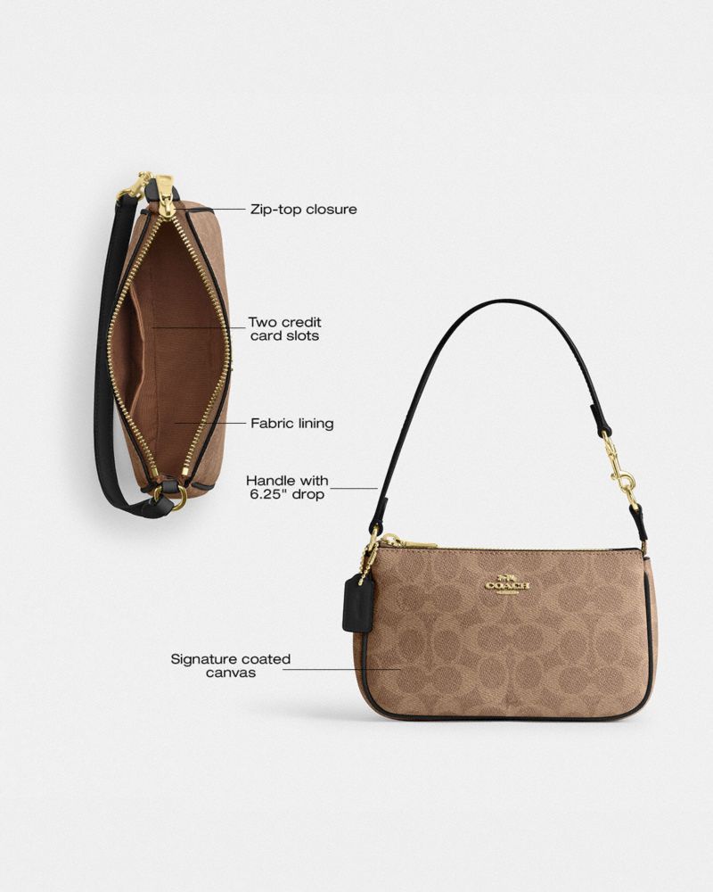 Coach Nolita 19 In Signature Canvas Gold Tan Black
