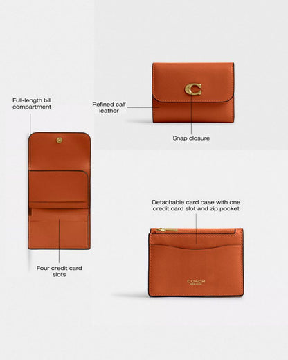 Coach Essential Card Holder Wallet Brass Toffee
