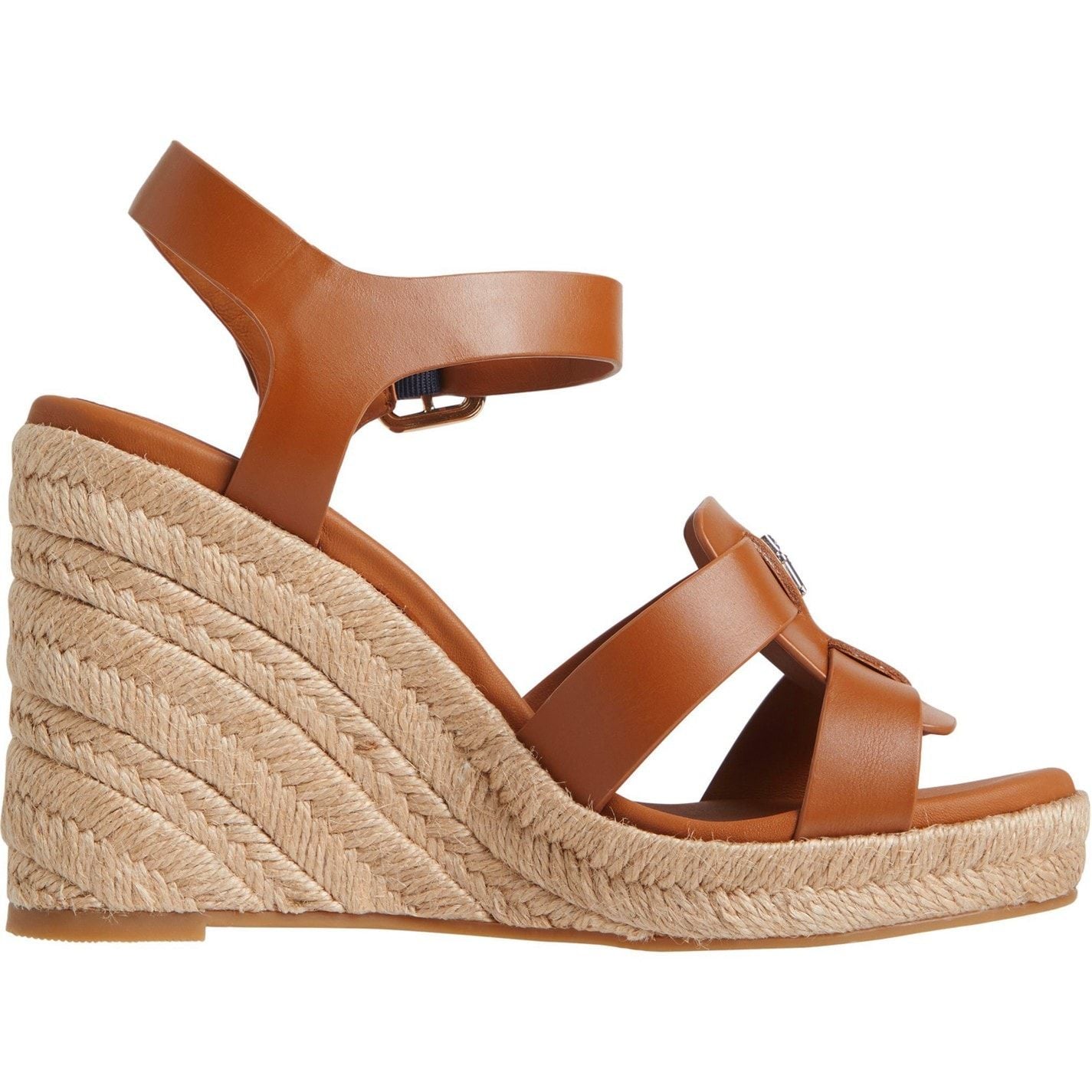  Espadrille Wedge Sandals Cognac Brown