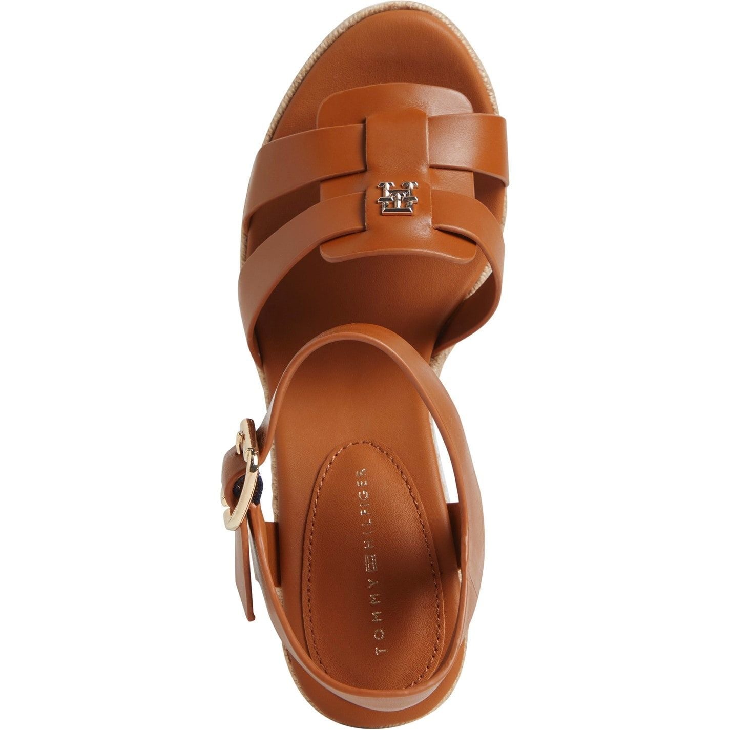  Espadrille Wedge Sandals Cognac Brown