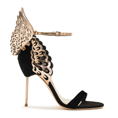  Evangeline Wing Heels Black
