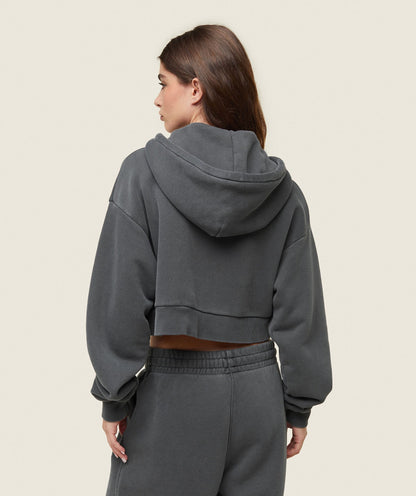 Women's Gymshark Everywear Cropped Zip Hoodie Black