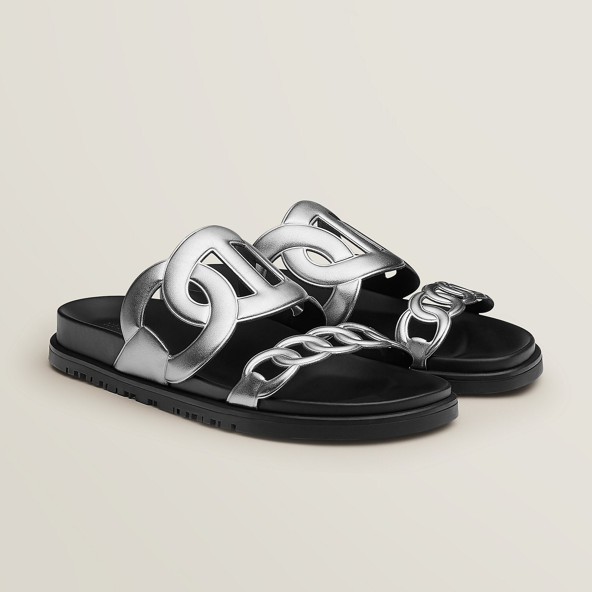  Hermes Extra Sandal Gris Argent