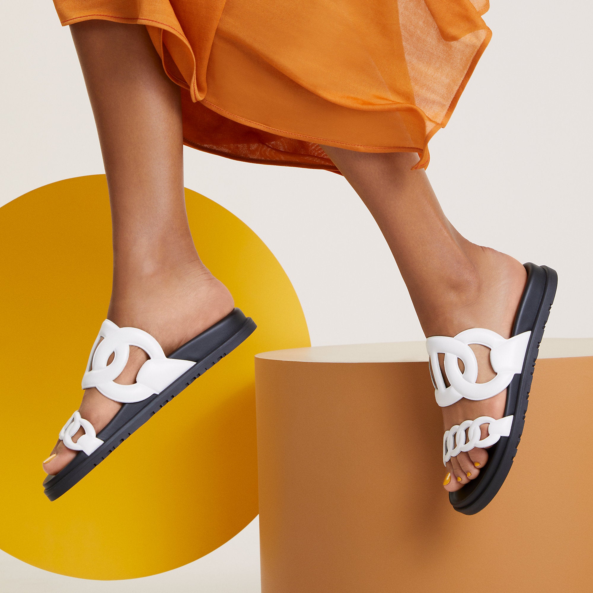  Hermes Extra Sandal Blanc