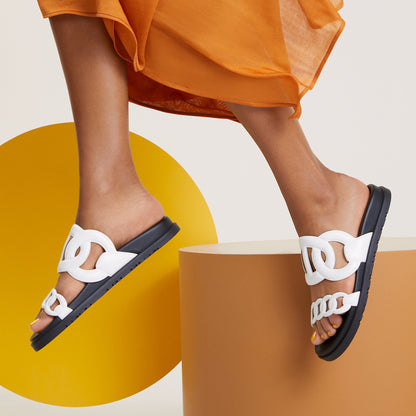  Hermes Extra Sandal Blanc