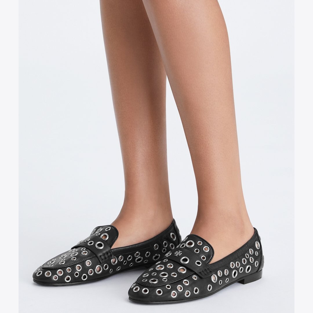 Tory Burch Eyelet Ballet Loafer PERFECT BLACK