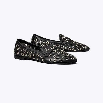 Tory Burch Eyelet Ballet Loafer PERFECT BLACK