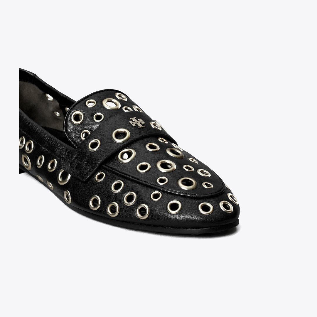 Tory Burch Eyelet Ballet Loafer PERFECT BLACK