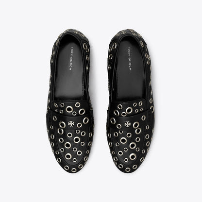 Tory Burch Eyelet Ballet Loafer PERFECT BLACK