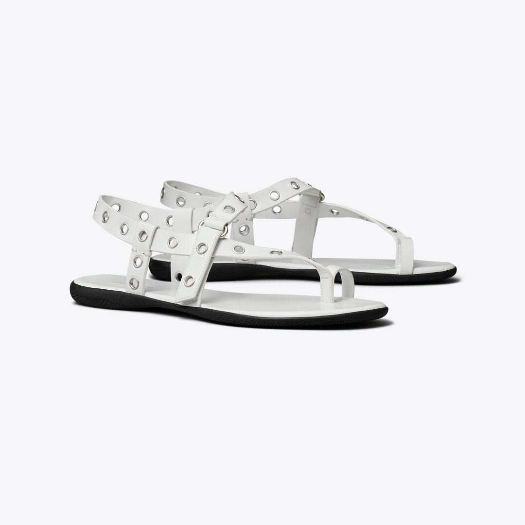 Tory Burch Eyelet Toe Ring Sandal CLOUD / SILVER