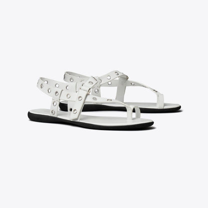 Tory Burch Eyelet Toe Ring Sandal CLOUD / SILVER
