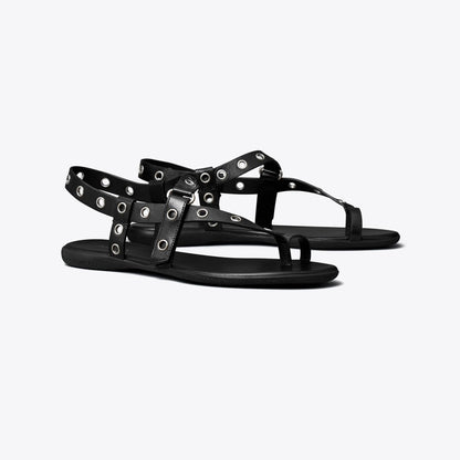 Tory Burch Eyelet Toe Ring Sandal PERFECT BLACK