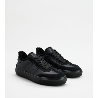 Tods Sneakers In Leather Black Mens