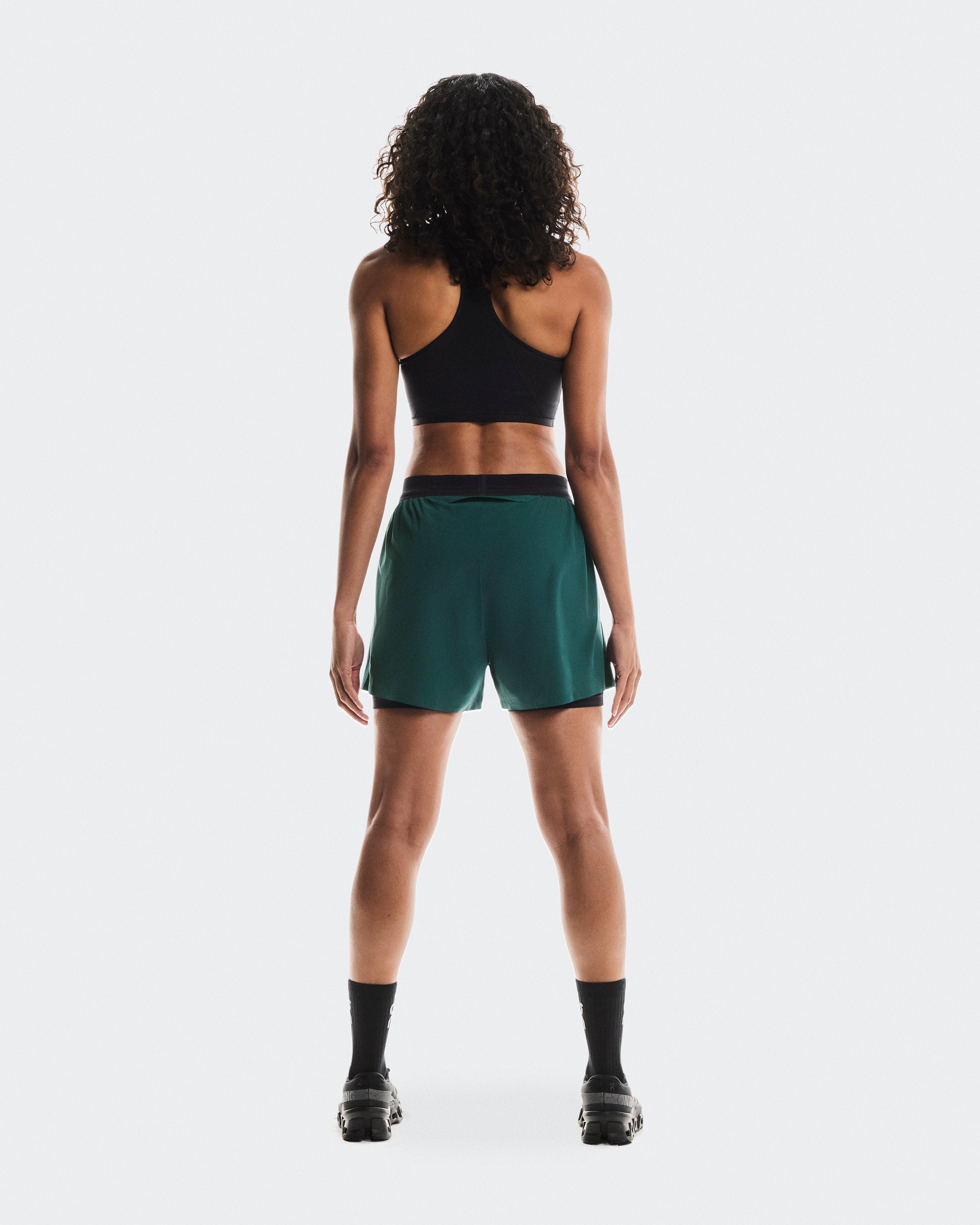 On 3" Performance 2/1 Shorts Spirulina | Black (Women'S)