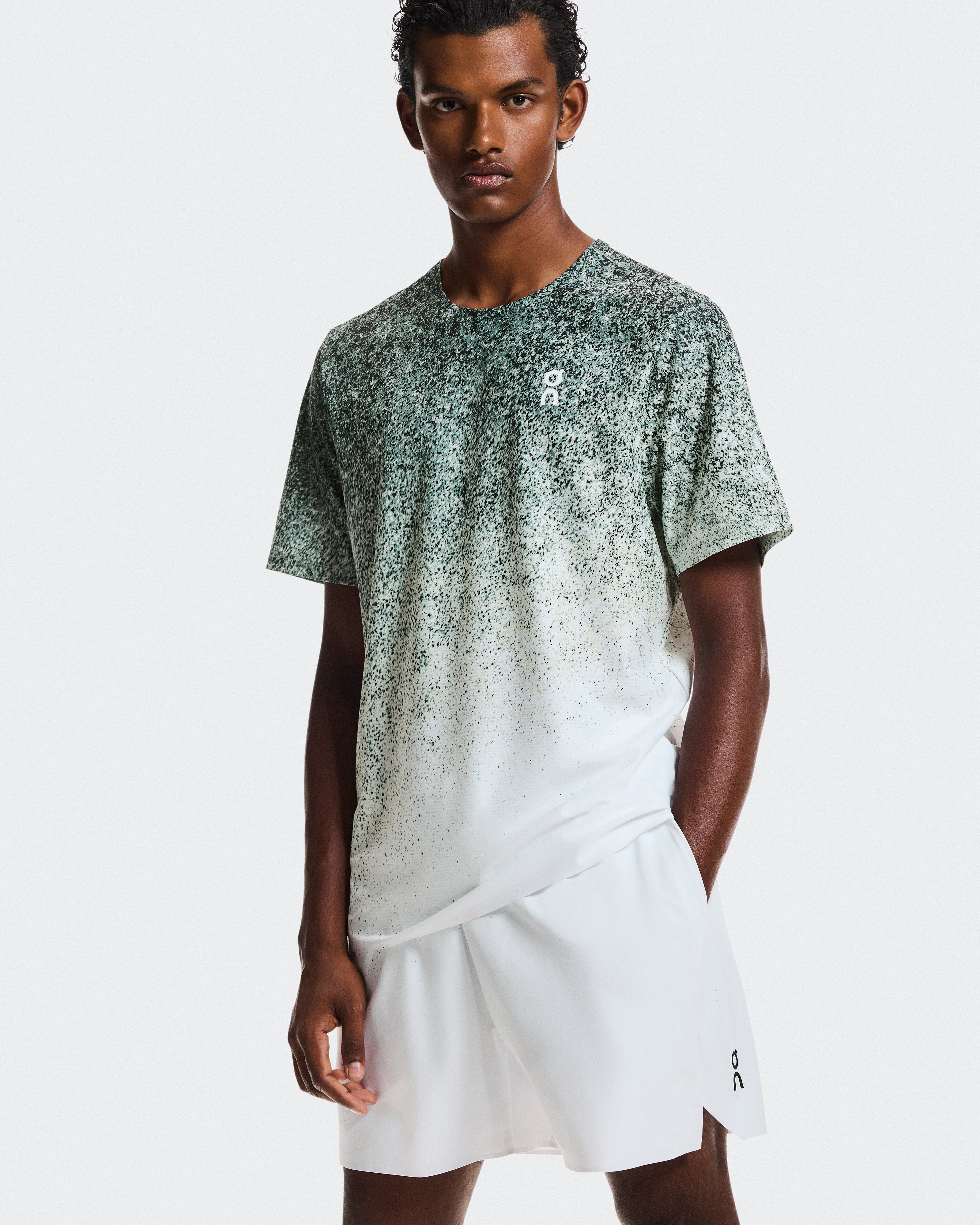 On 5" Court Shorts Fade Mineral | White