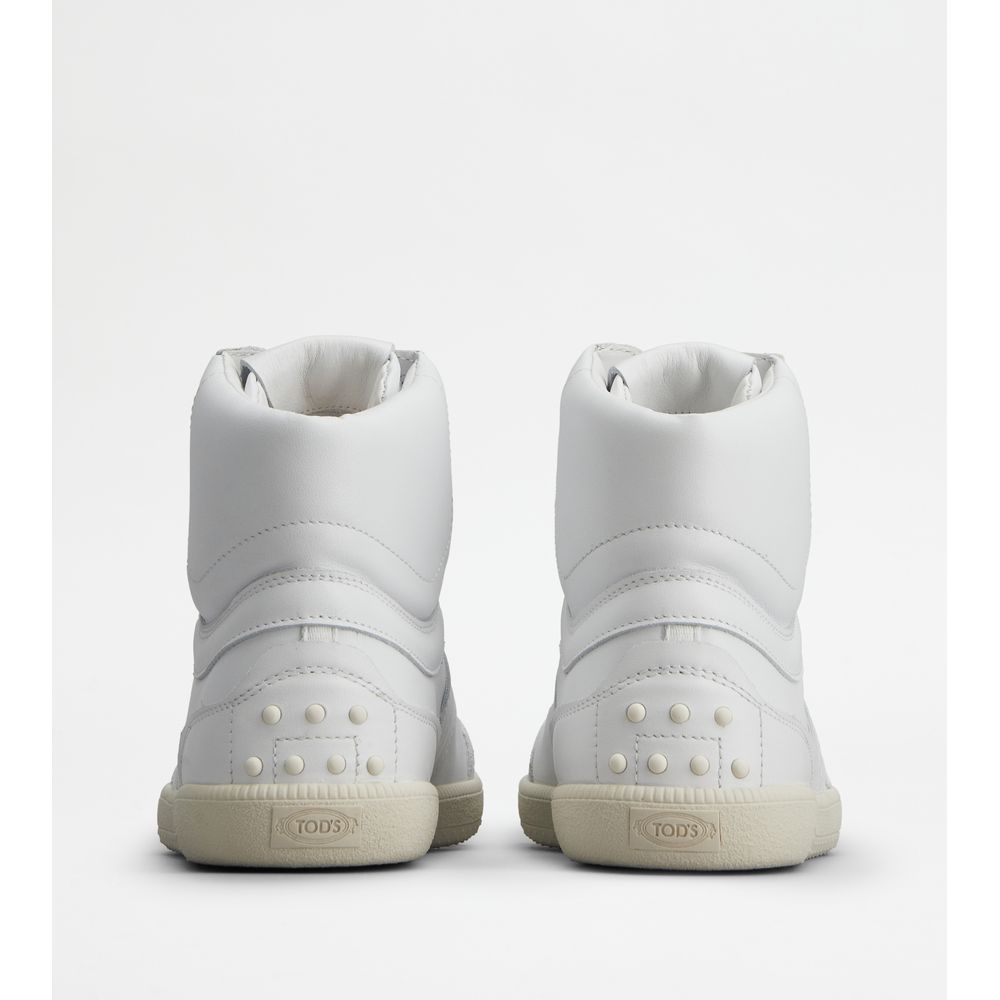 Tods Tabs Sneakers High-Top In Leather White Womens