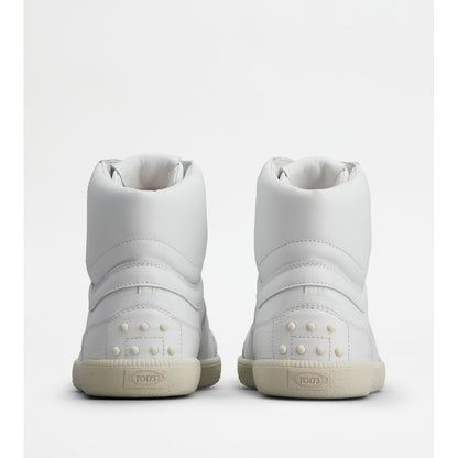 Tods Tabs Sneakers High-Top In Leather White Womens