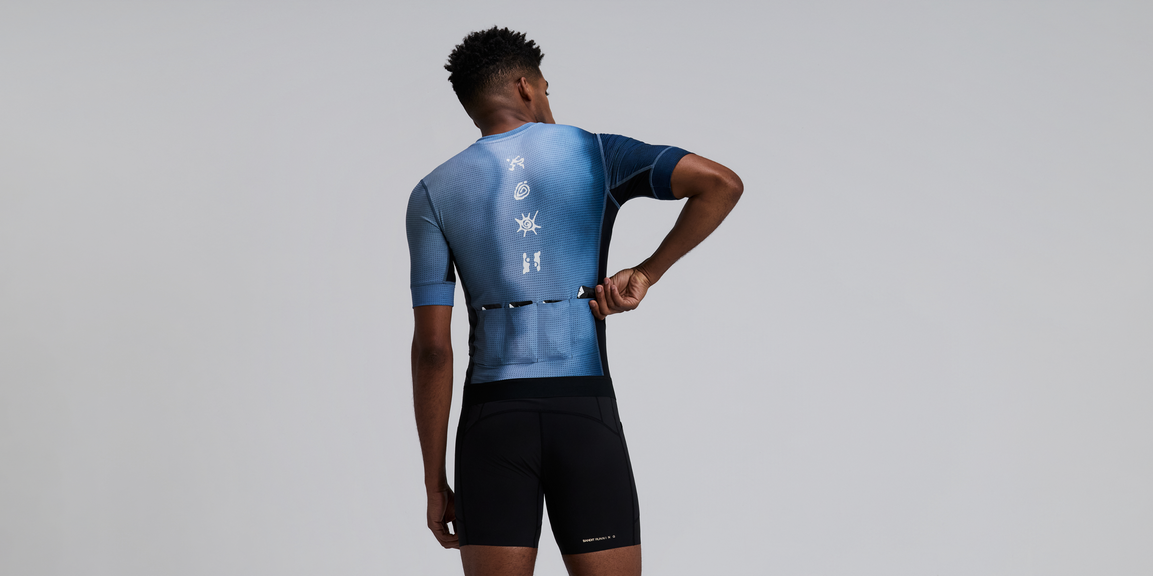 Bandit Mens Geomesh Race Top Tranquil Blue