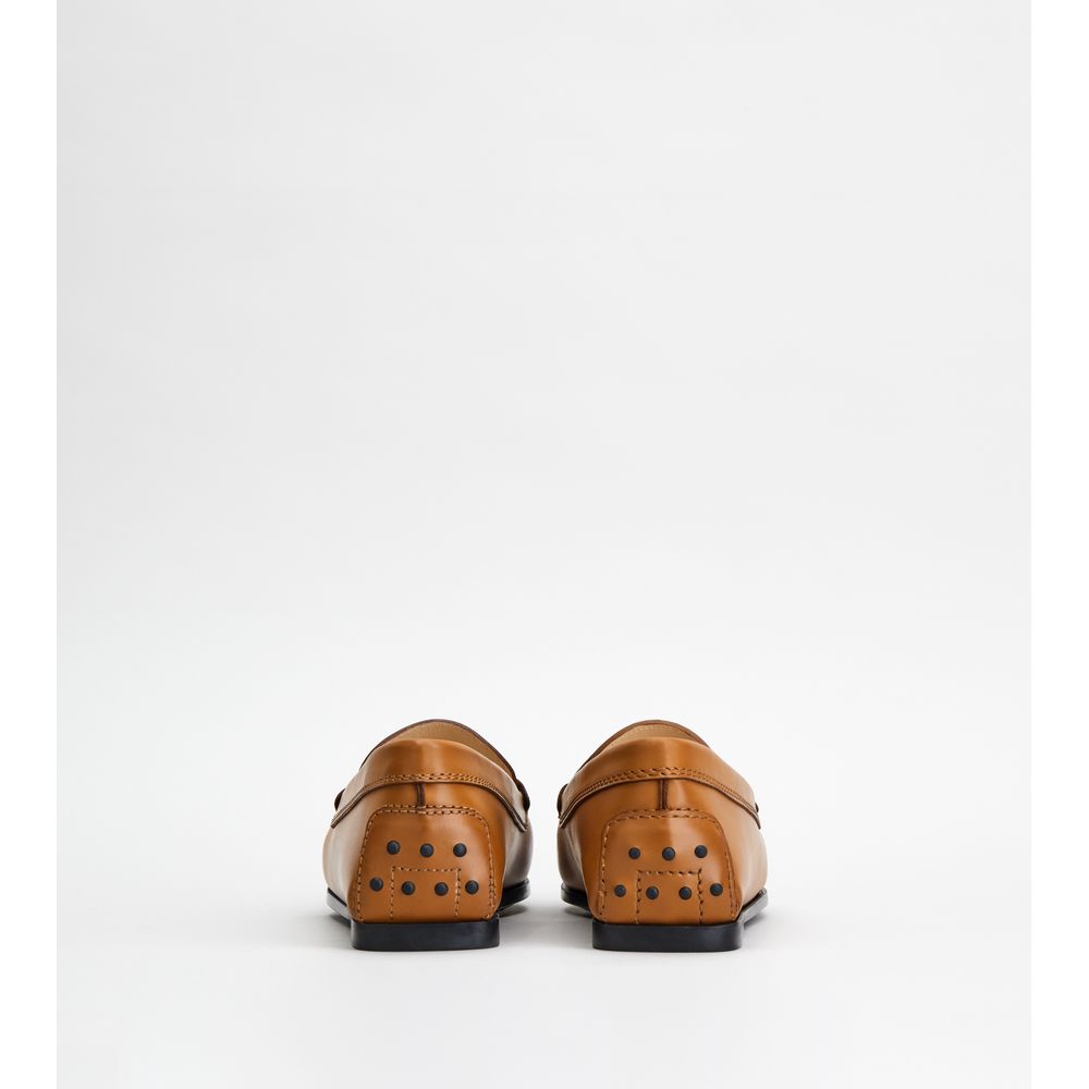 Tods City Gommino Driving Shoes In Leather Brown Womens