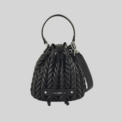 KarlLagerfeld Kweave Bucket Bag Black-Nickel