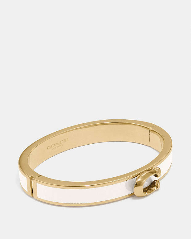 Signature Push Hinged Bangle Gold-Chalk Gold-Chalk