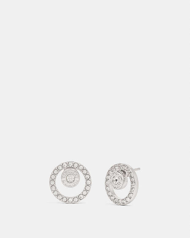 コーチ COACH オープンサークル HALO STUD EARRINGS シルバー Coach Open Circle Halo Stud Earrings Silver – Kicks Machine