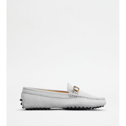 Tods Gommino Driving Shoes In Suede Grey Womens